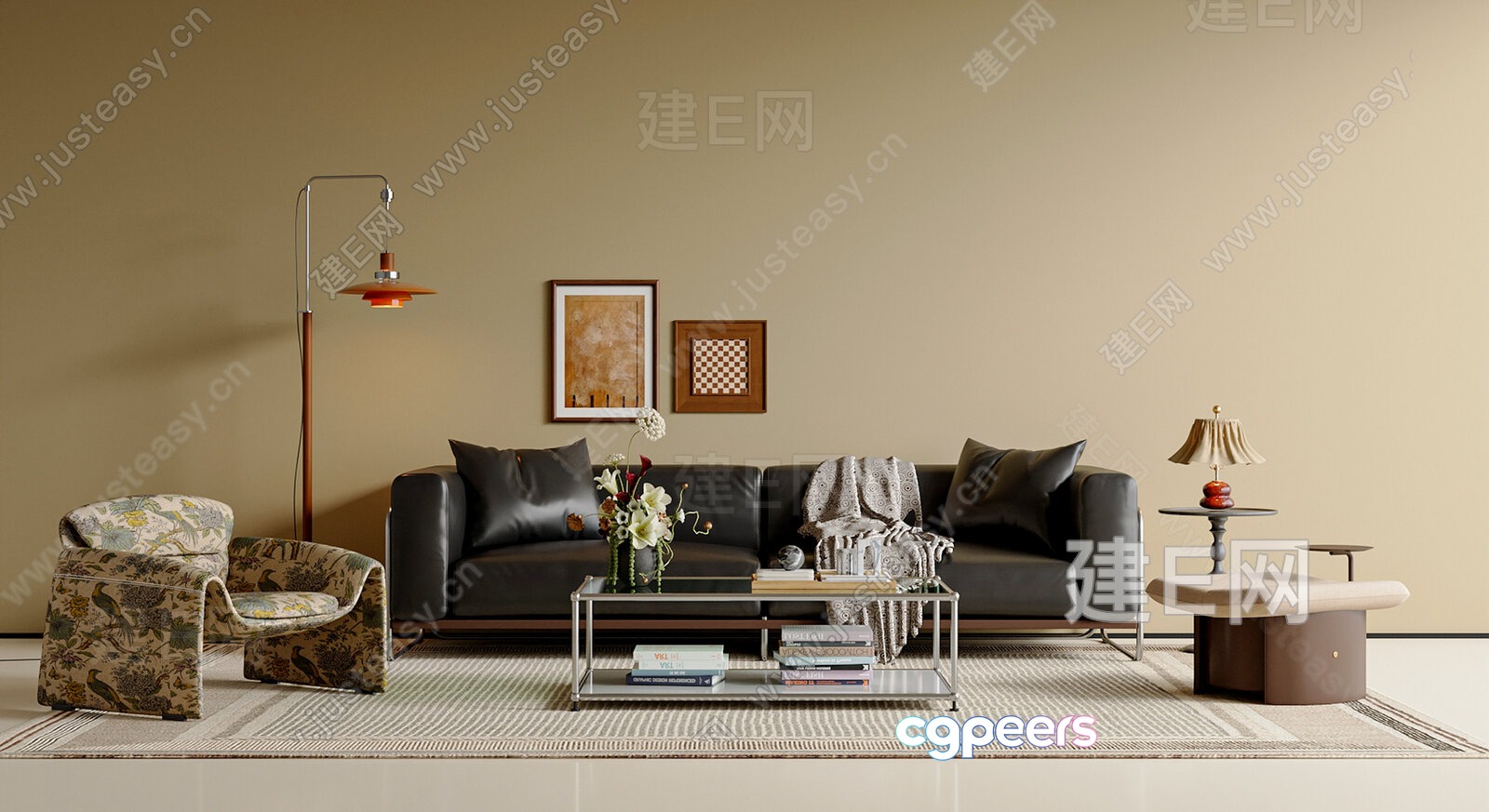 Modern Living Room 3D Model - 16529 - VRAY Render