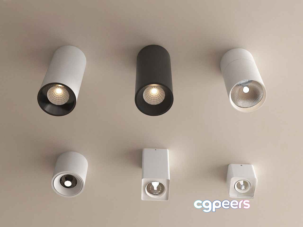 White Track Lights 3D Model - 15696 - VRAY Render White Track Lights 3D Model - 15696 - VRAY Render