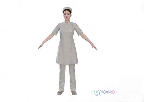 A Woman In A Nurse'S Uniform 3D Model - 13254 - VRAY Render