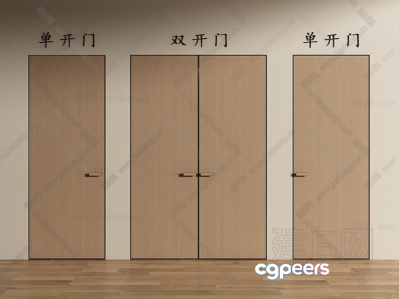 Three Wooden Doors With Asian Writing Above Them 3D Model - 7822 - VRAY Render Three Wooden Doors With Asian Writing Above Them 3D Model - 7822 - VRAY Render