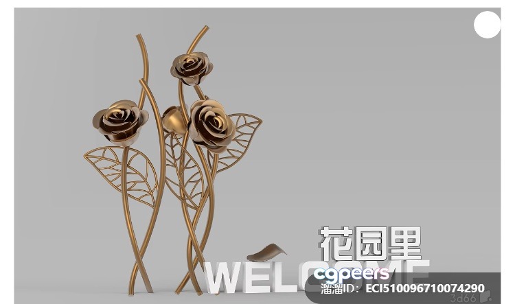 Gold Roses 3D Model - 795 - VRAY Render Gold Roses 3D Model - 795 - VRAY Render