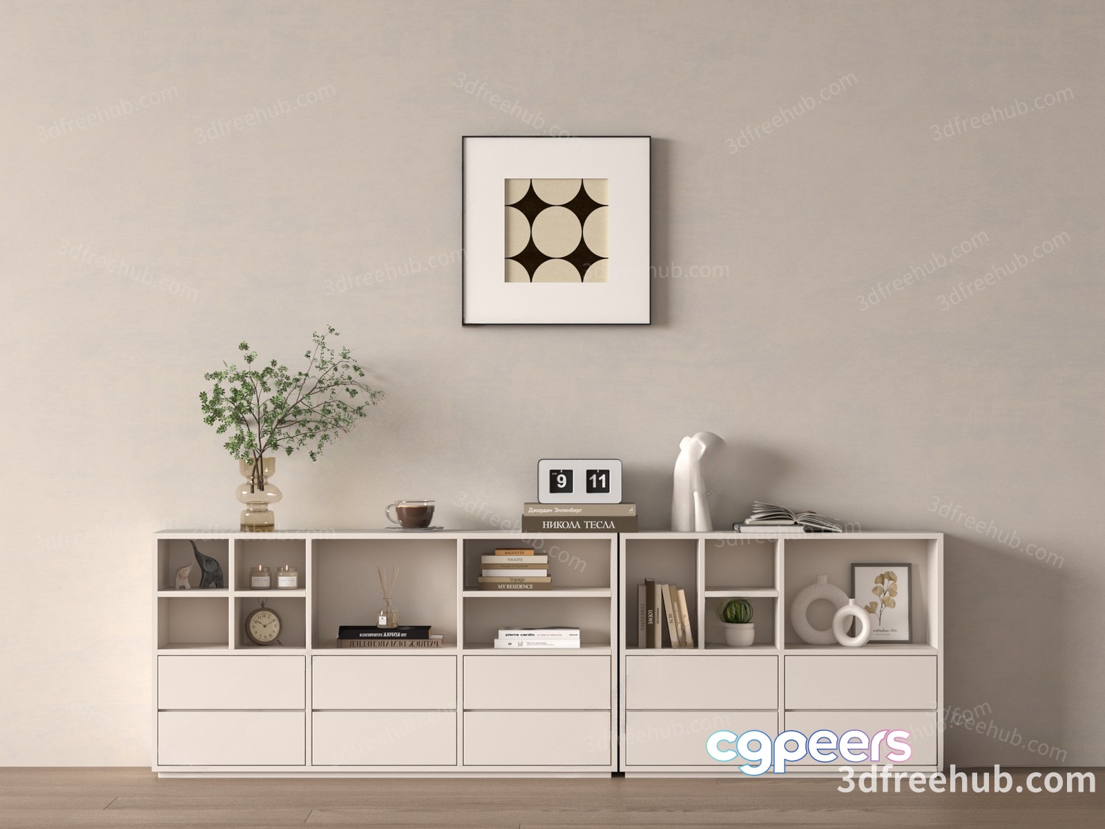 Modern Minimalist Shelving 3D Model - 21325 - VRAY Render Modern Minimalist Shelving 3D Model - 21325 - VRAY Render