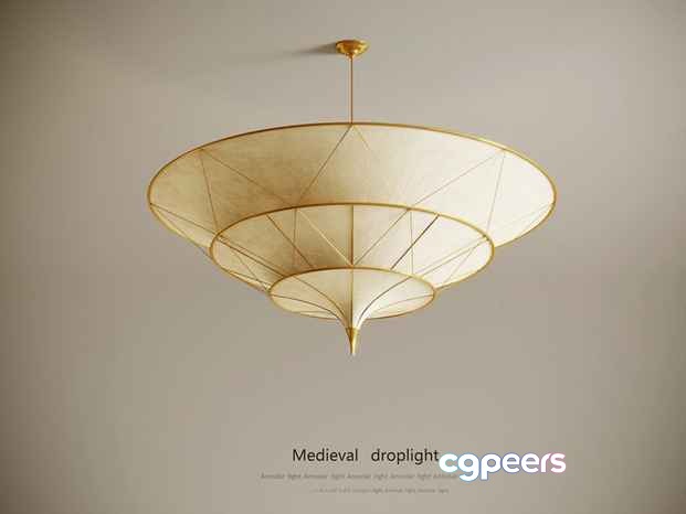Gold Light Fixture 3D Model - 2613 - VRAY Render