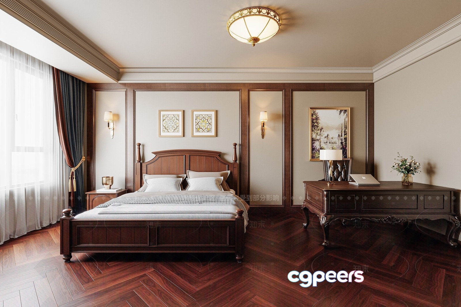 A Cozy Bedroom 3D Model - 4400 - VRAY Render A Cozy Bedroom 3D Model - 4400 - VRAY Render