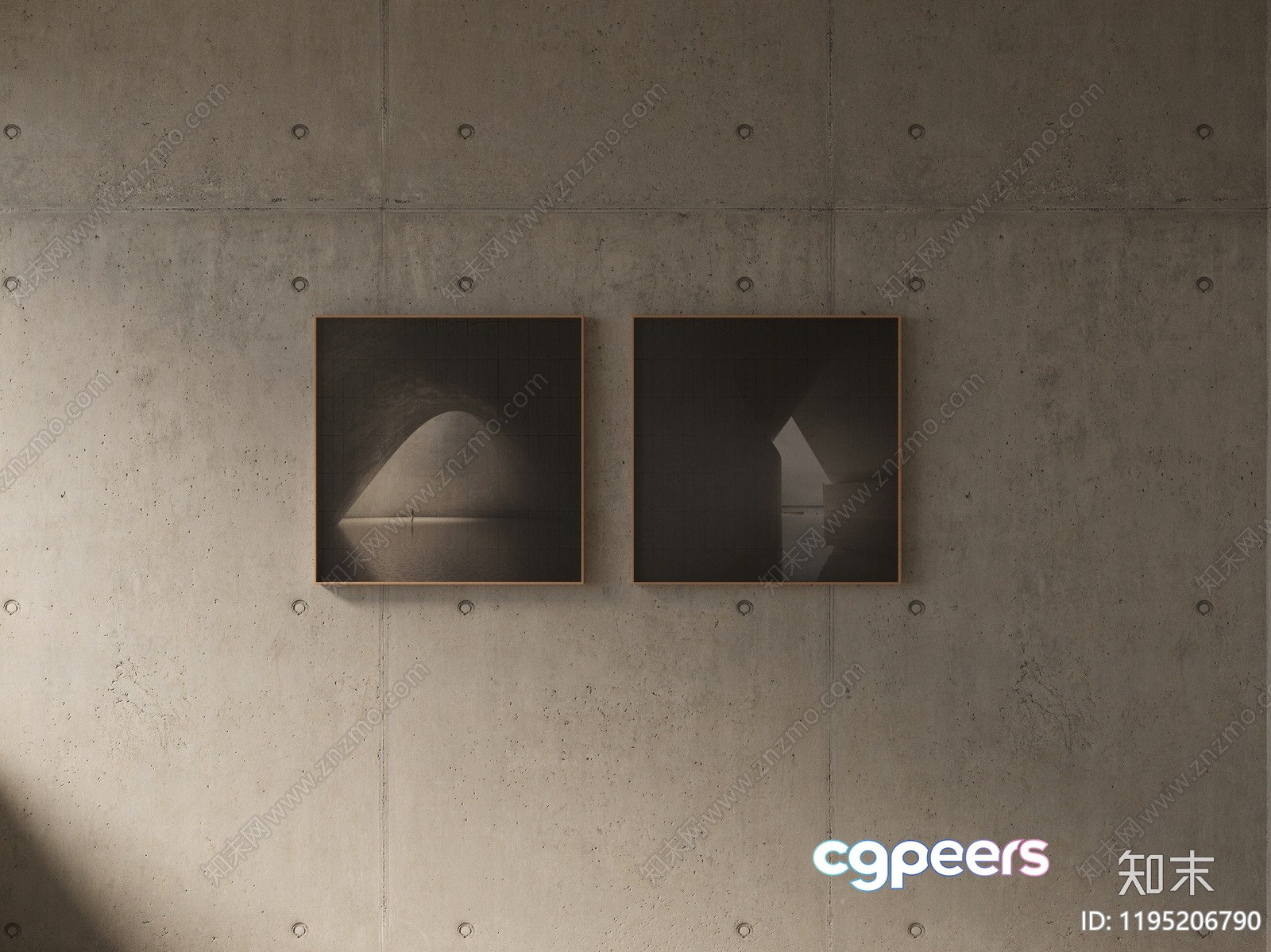 Abstract Geometric Art On A Concrete Wall 3D Model - 7936 - CORONA Render