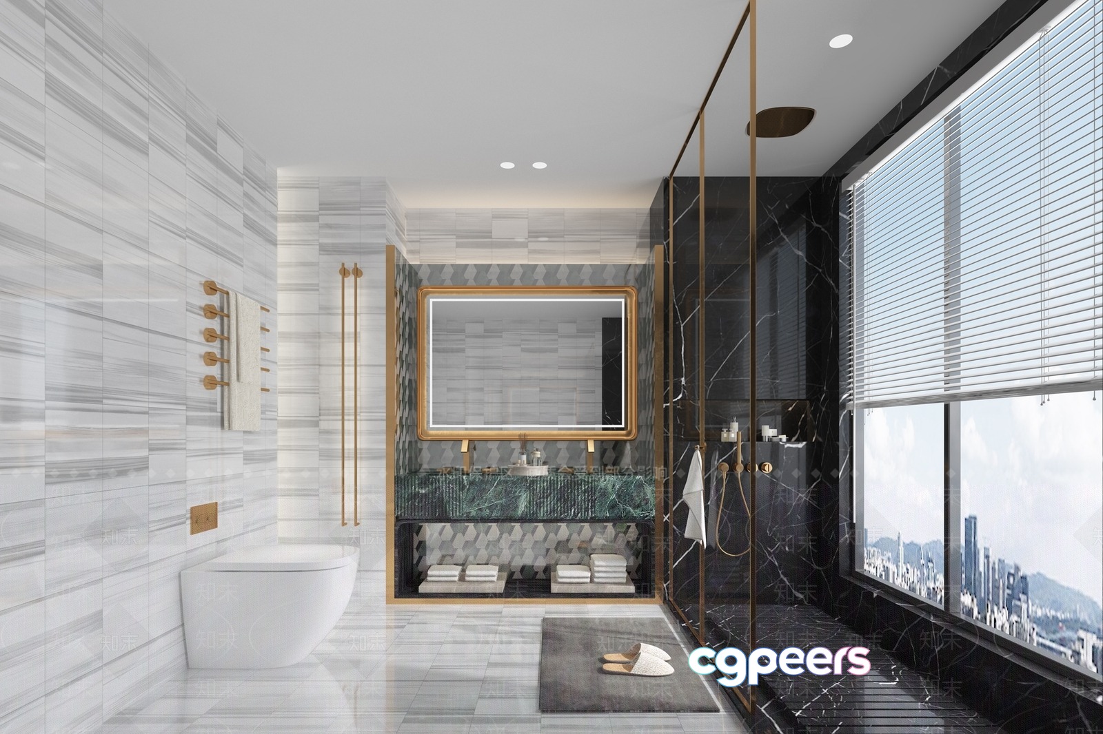 Modern Bathroom Decor 3D Model - 4669 - VRAY Render