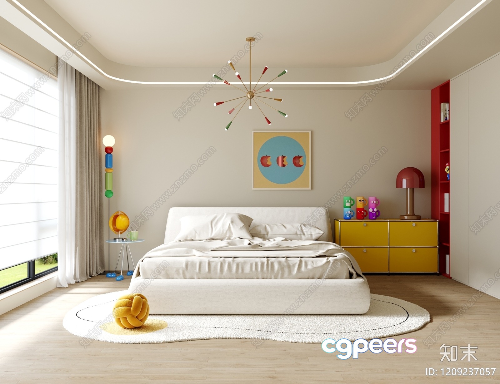 Cozy Modern Bedroom 3D Model - 22557 - VRAY Render