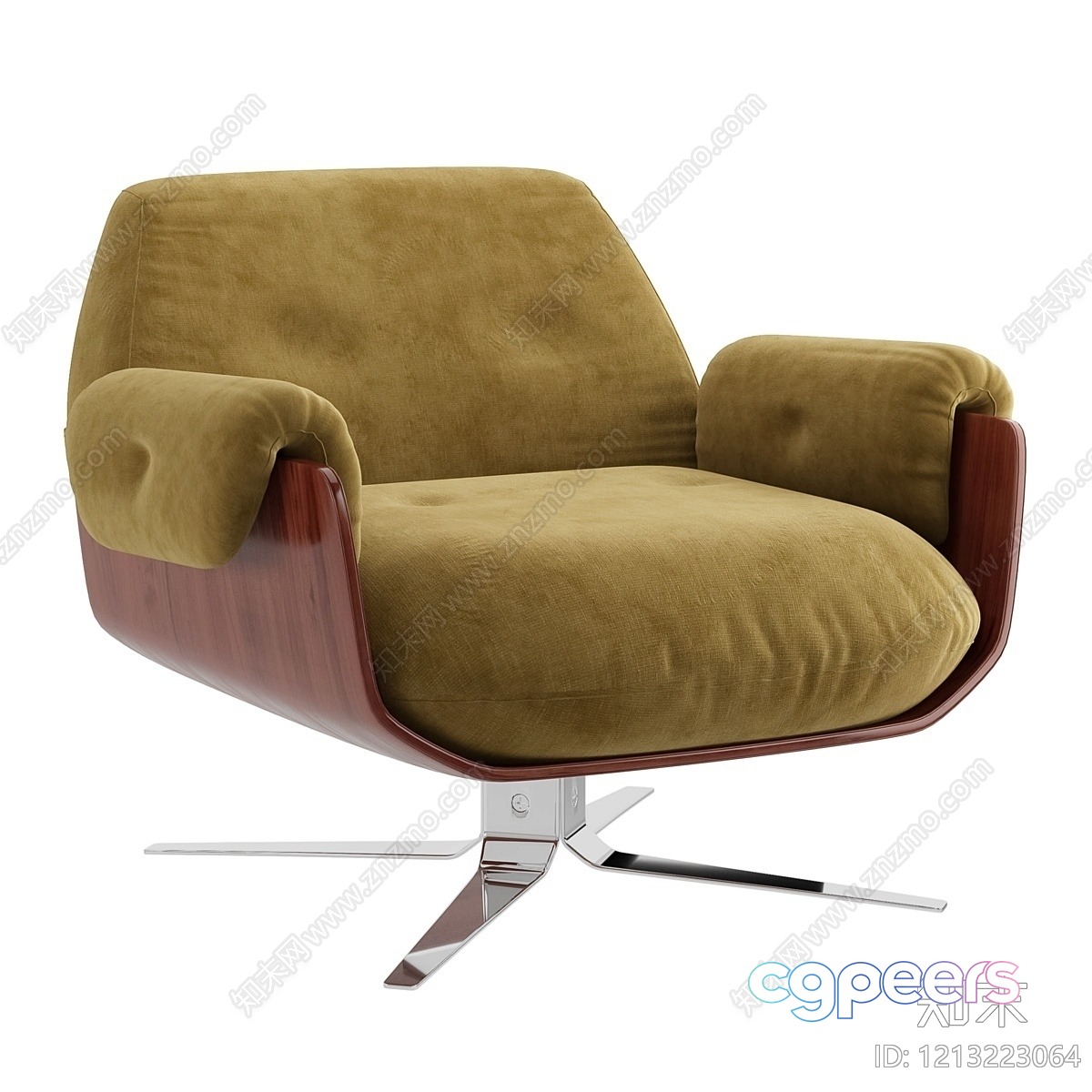 Modern Brown Chair 3D Model - 12286 - VRAY Render