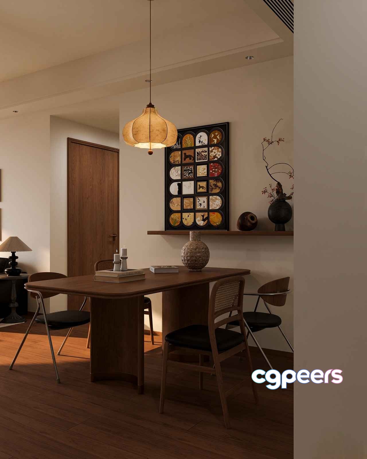 A Wooden Dining Table 3D Model - 5904 - CORONA Render A Wooden Dining Table 3D Model - 5904 - CORONA Render