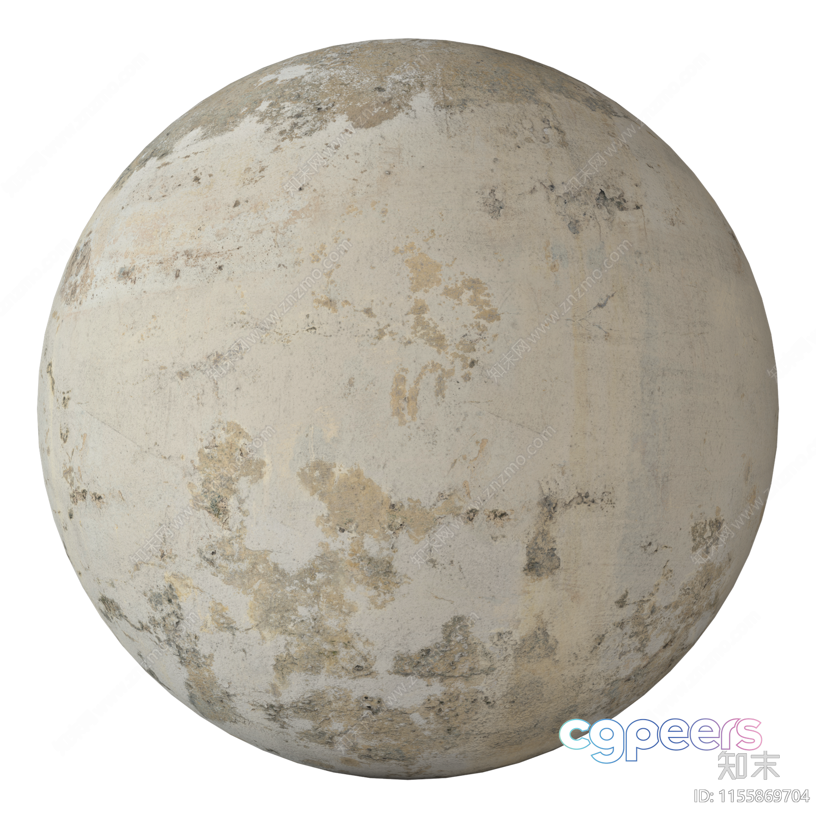 A Beige Sphere With A Rough Texture 3D Model - 15450 - VRAY Render