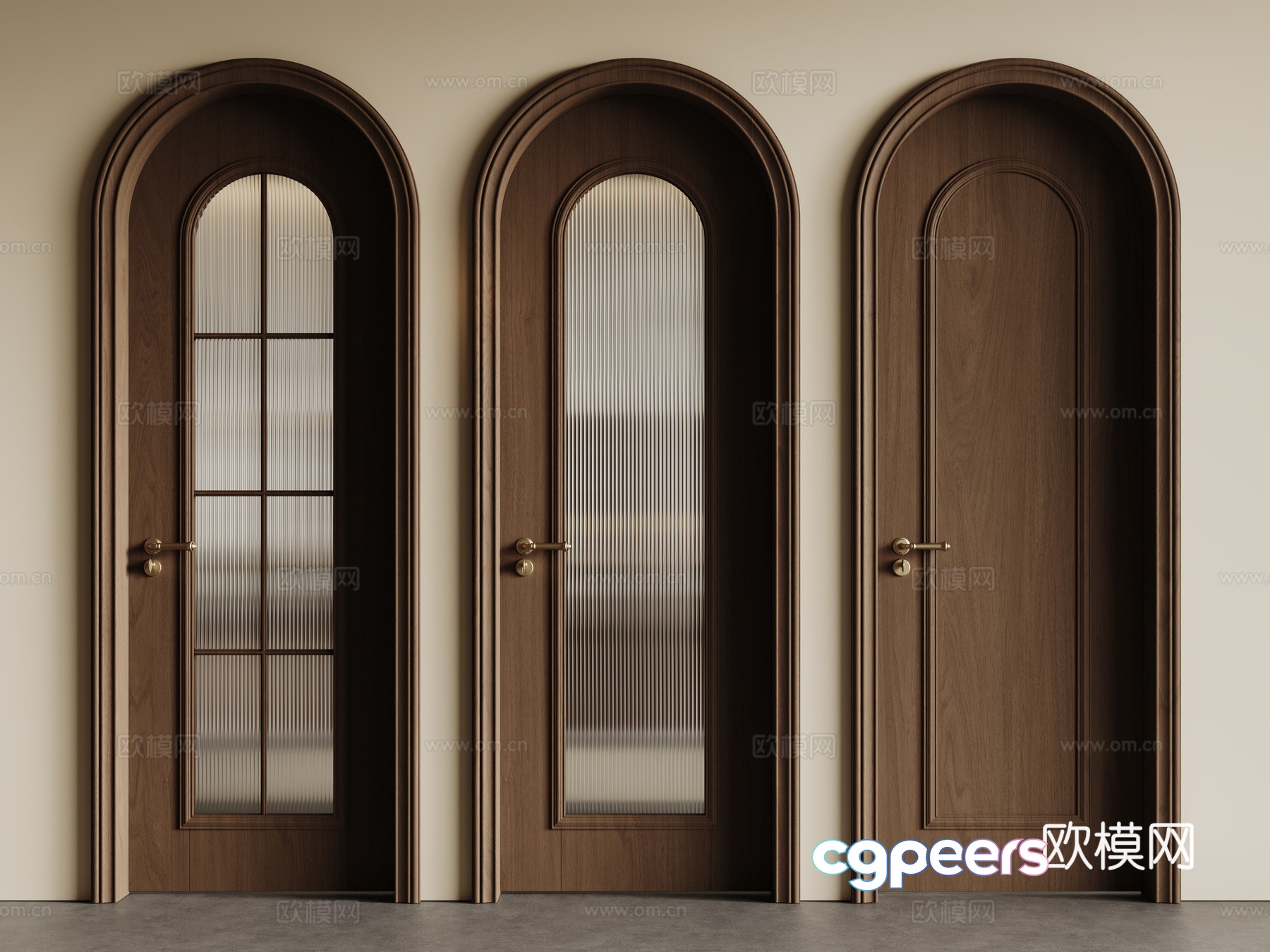 A Set Of Three Doors 3D Model - 12311 - CORONA Render