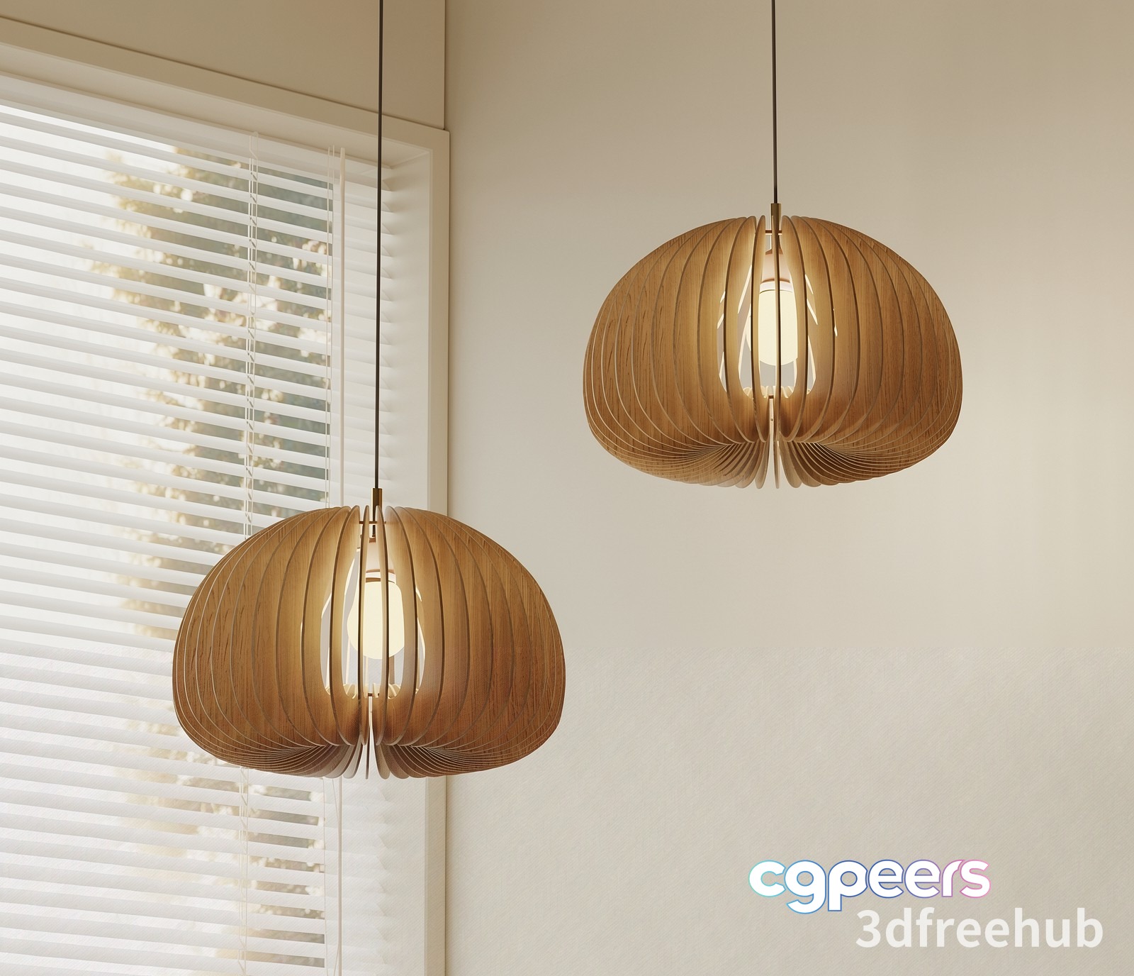 Wooden Pendant Lights 3D Model - 20230 - VRAY Render Wooden Pendant Lights 3D Model - 20230 - VRAY Render