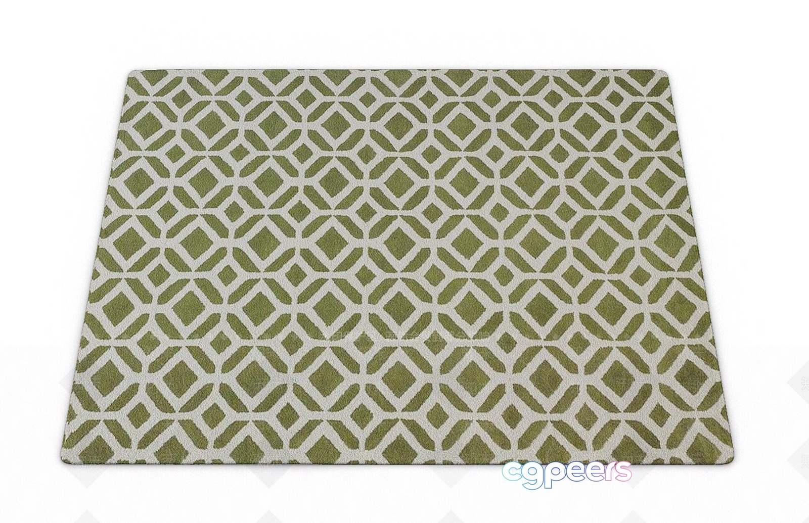 A Green And White Rug 3D Model - 11226 - VRAY Render