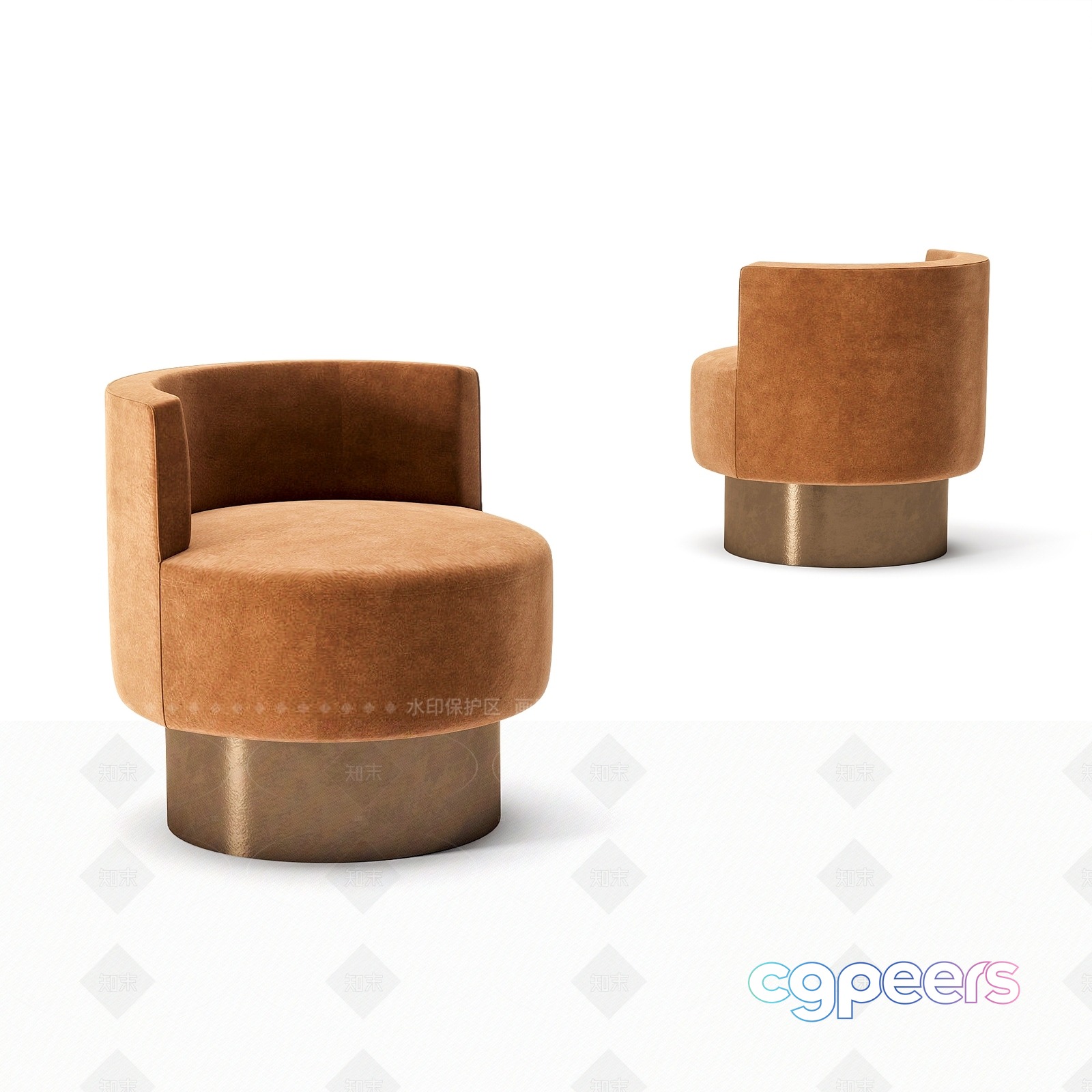 Modern Tan Chairs 3D Model - 10611 - VRAY Render Modern Tan Chairs 3D Model - 10611 - VRAY Render