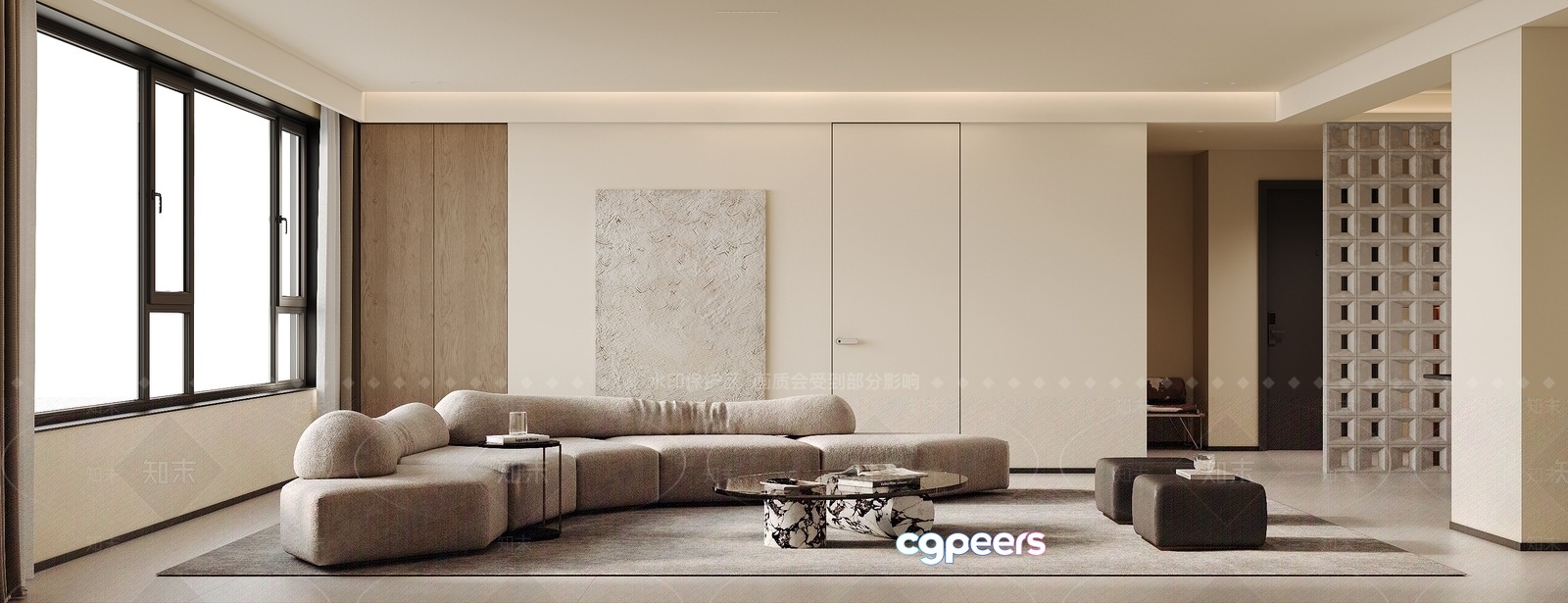 A Modern Living Room 3D Model - 5886 - CORONA Render