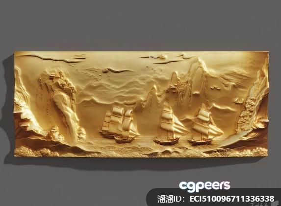 The Main Subject Is A 3D Image Of A Ship At Sea 3D Model - 8931 - VRAY Render