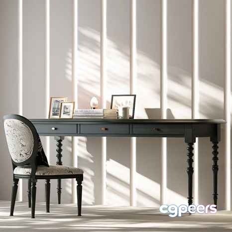 A Black Desk 3D Model - 15146 - VRAY Render A Black Desk 3D Model - 15146 - VRAY Render