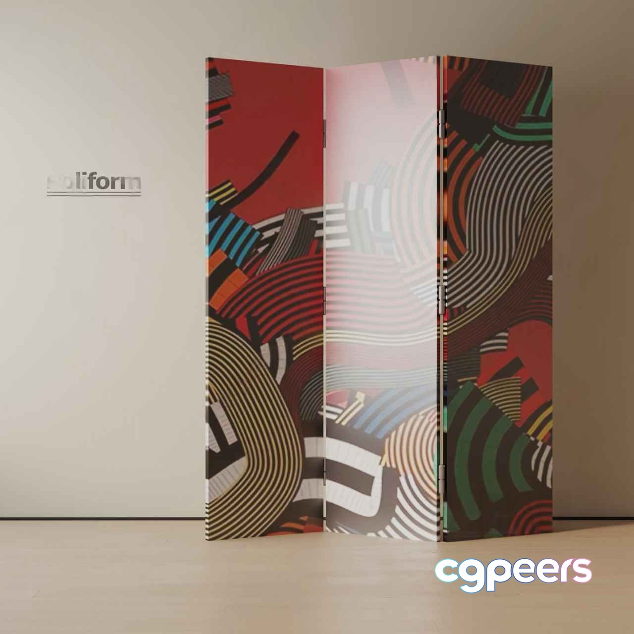 Abstract Art Screen 3D Model - 15690 - VRAY Render
