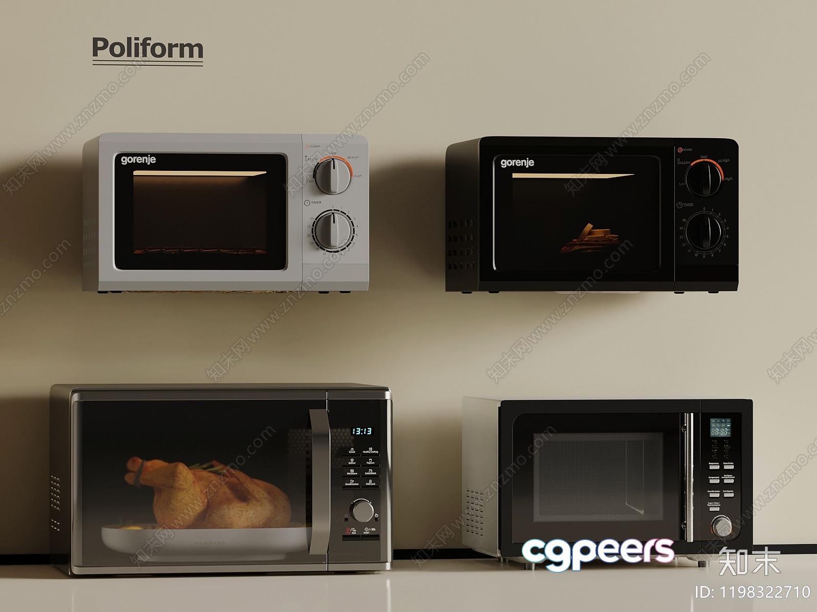 Microwave Ovens 3D Model - 3396 - VRAY Render