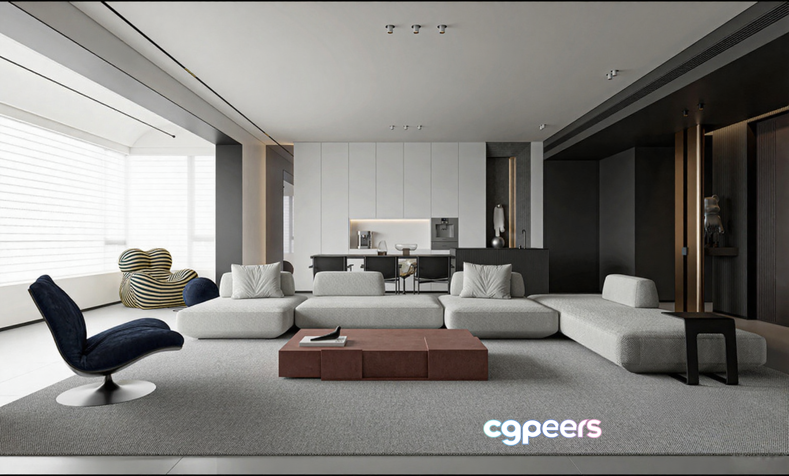 Modern Living Room 3D Model - 17243 - CORONA Render