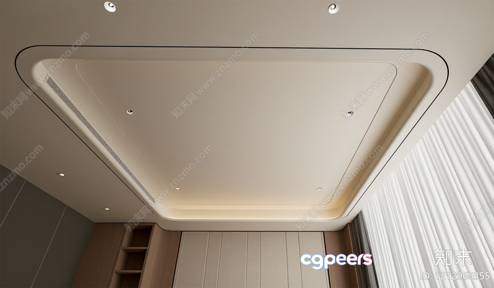 Modern Ceiling Design 3D Model - 2032 - VRAY Render
