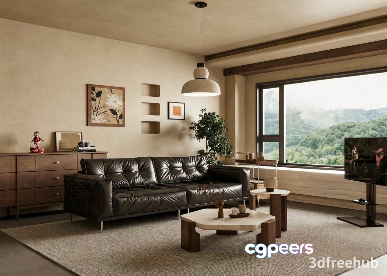Modern Living Room 3D Model - 21620 - VRAY Render Modern Living Room 3D Model - 21620 - VRAY Render