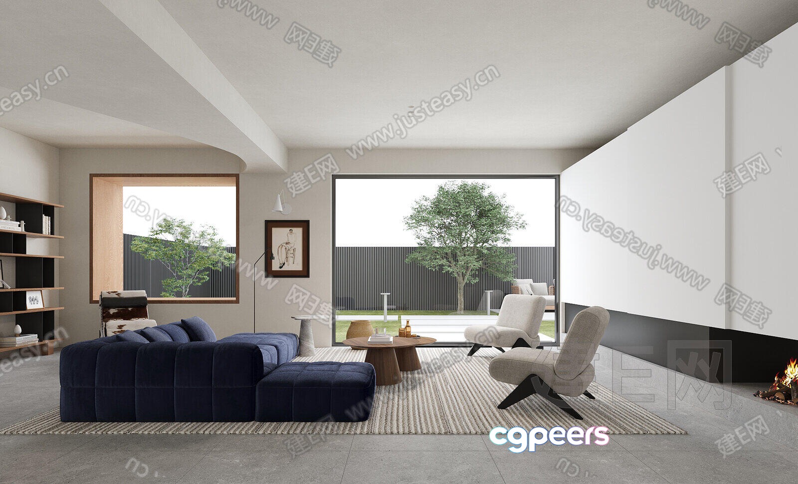 Modern Living Room 3D Model - 4275 - VRAY Render