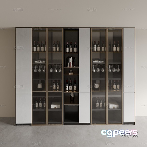 A Wine Cabinet 3D Model - 3646 - CORONA Render