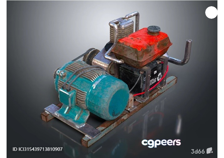 Rusty Generator 3D Model - 2205 - VRAY Render