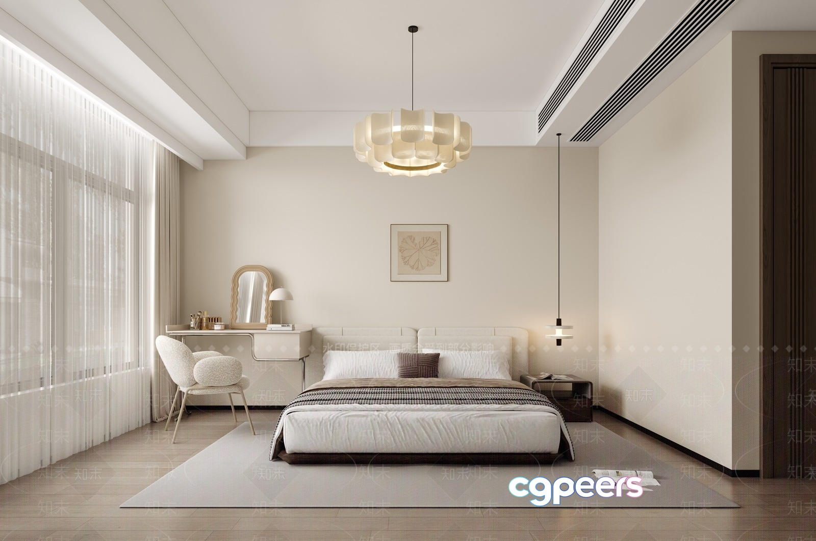 Cozy Bedroom 3D Model - 451 - VRAY Render