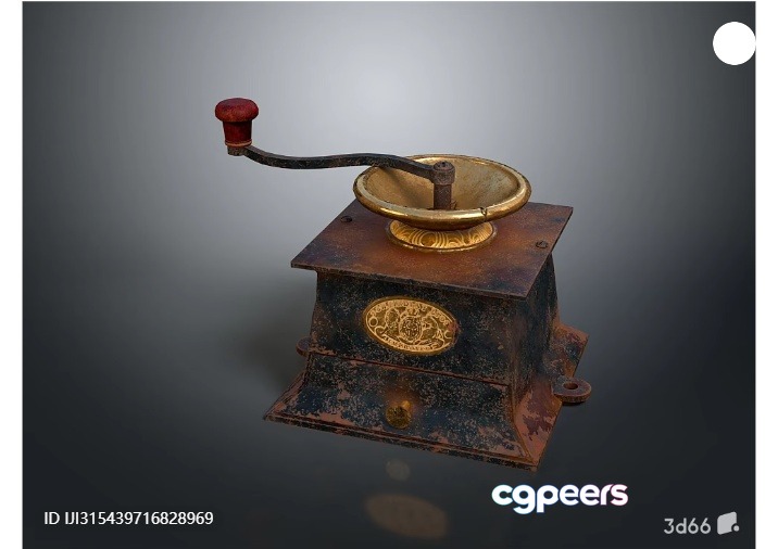 Old Rusty Coffee Grinder 3D Model - 3383 - VRAY Render