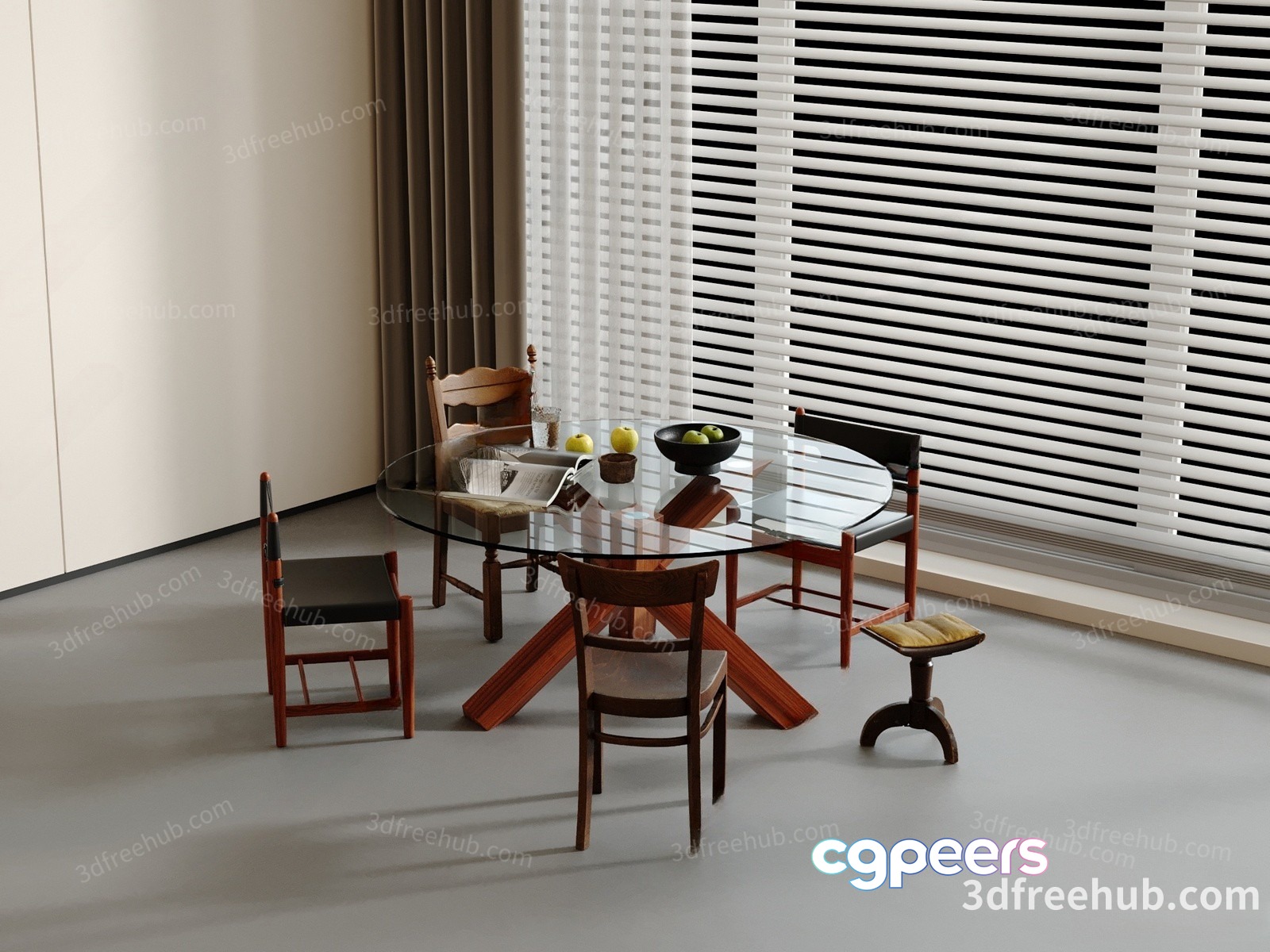 Modern Dining Room 3D Model - 19152 - VRAY Render