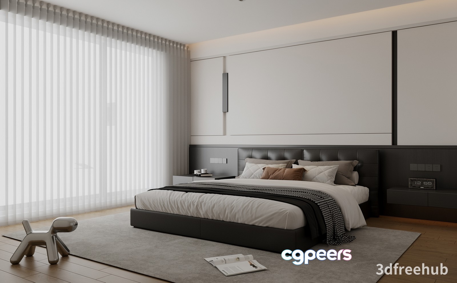 Cozy Modern Bedroom 3D Model - 19294 - VRAY Render Cozy Modern Bedroom 3D Model - 19294 - VRAY Render