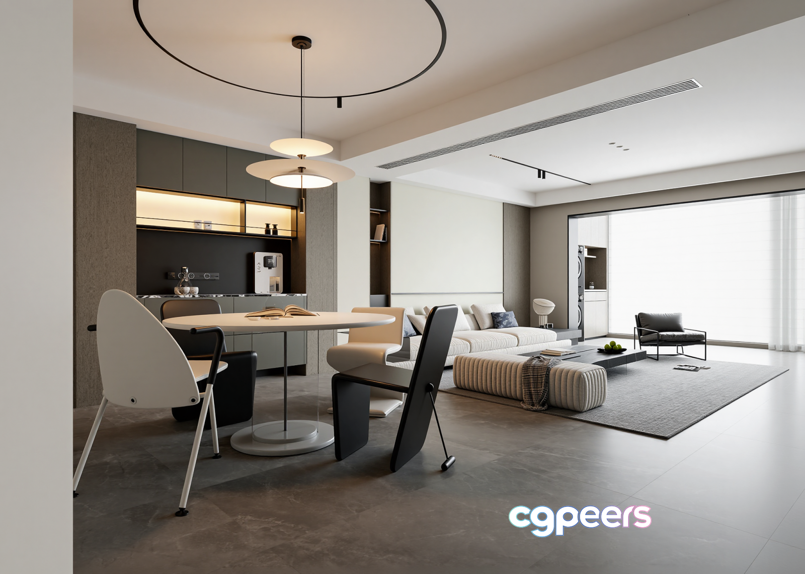 Modern Living Room 3D Model - 9905 - VRAY Render