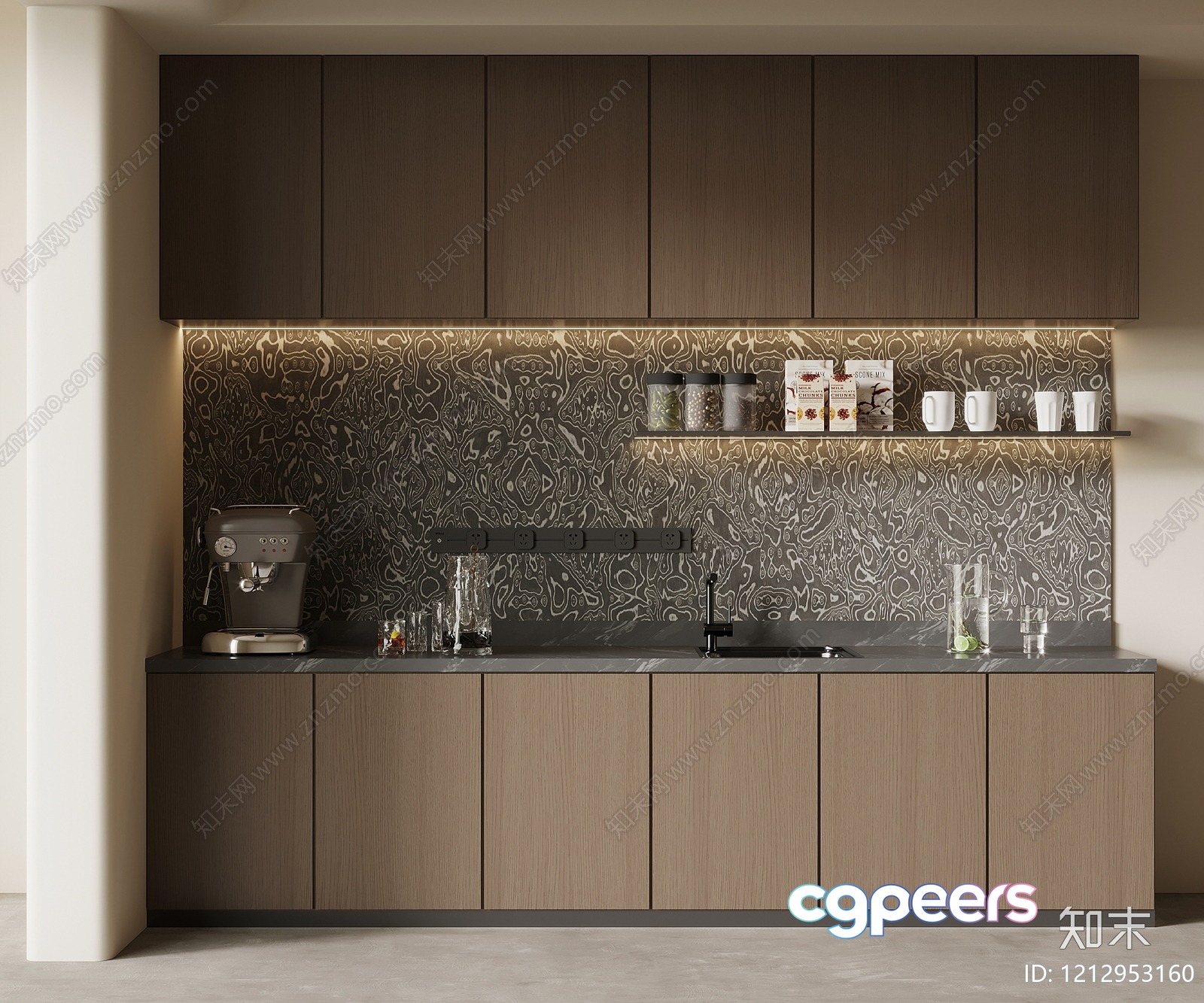 Modern Kitchen 3D Model - 1371 - VRAY Render