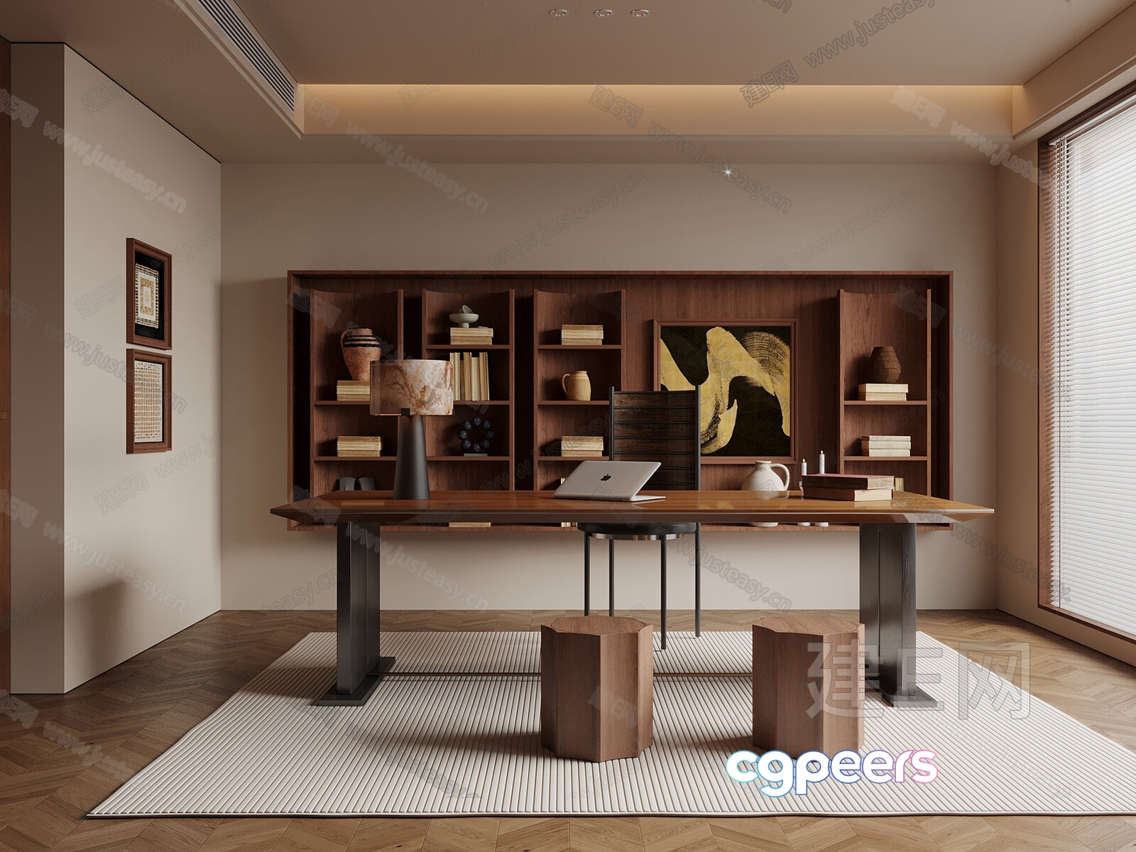 Modern Home Office 3D Model - 4620 - VRAY Render