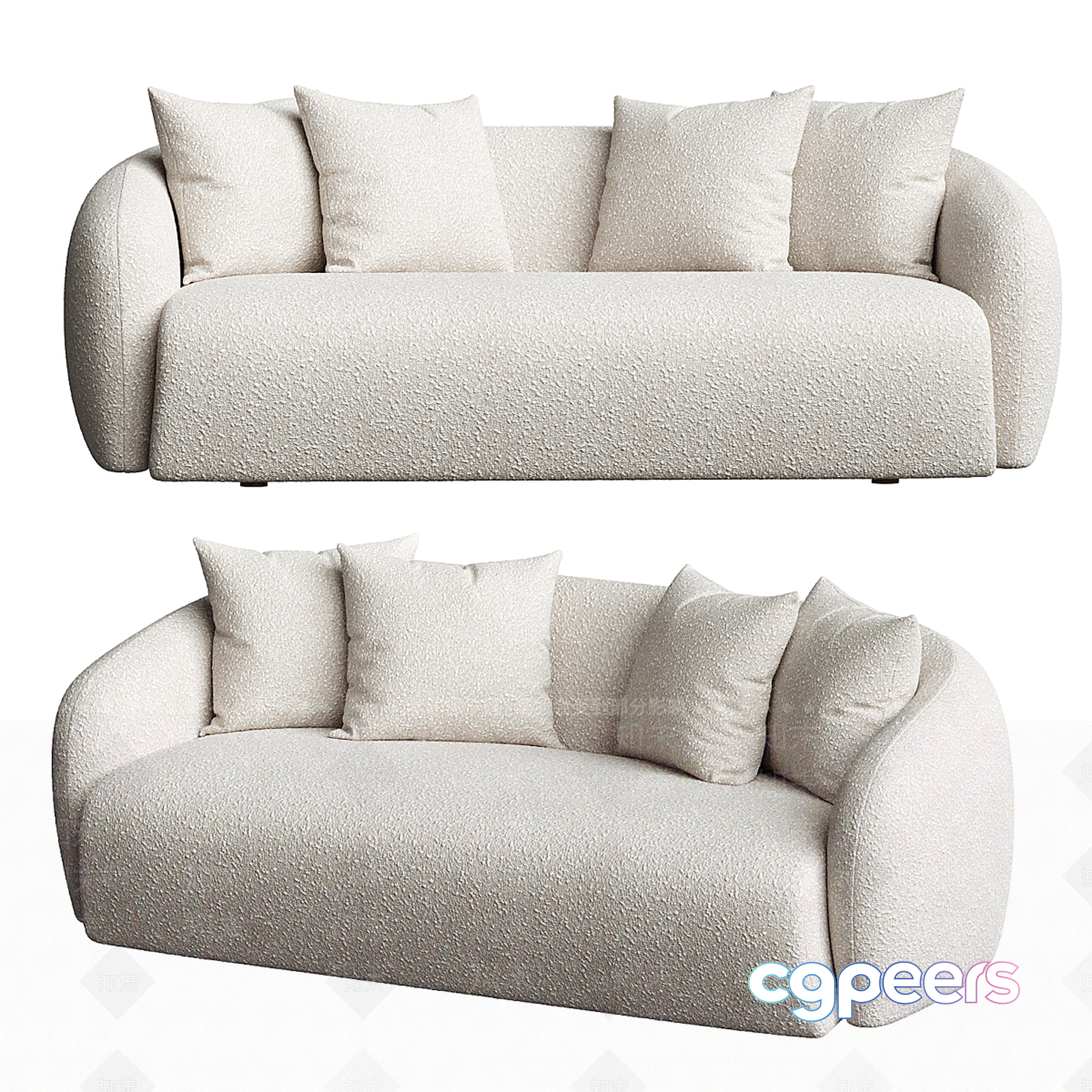 Modern White Sofa 3D Model - 148 - VRAY Render Modern White Sofa 3D Model - 148 - VRAY Render