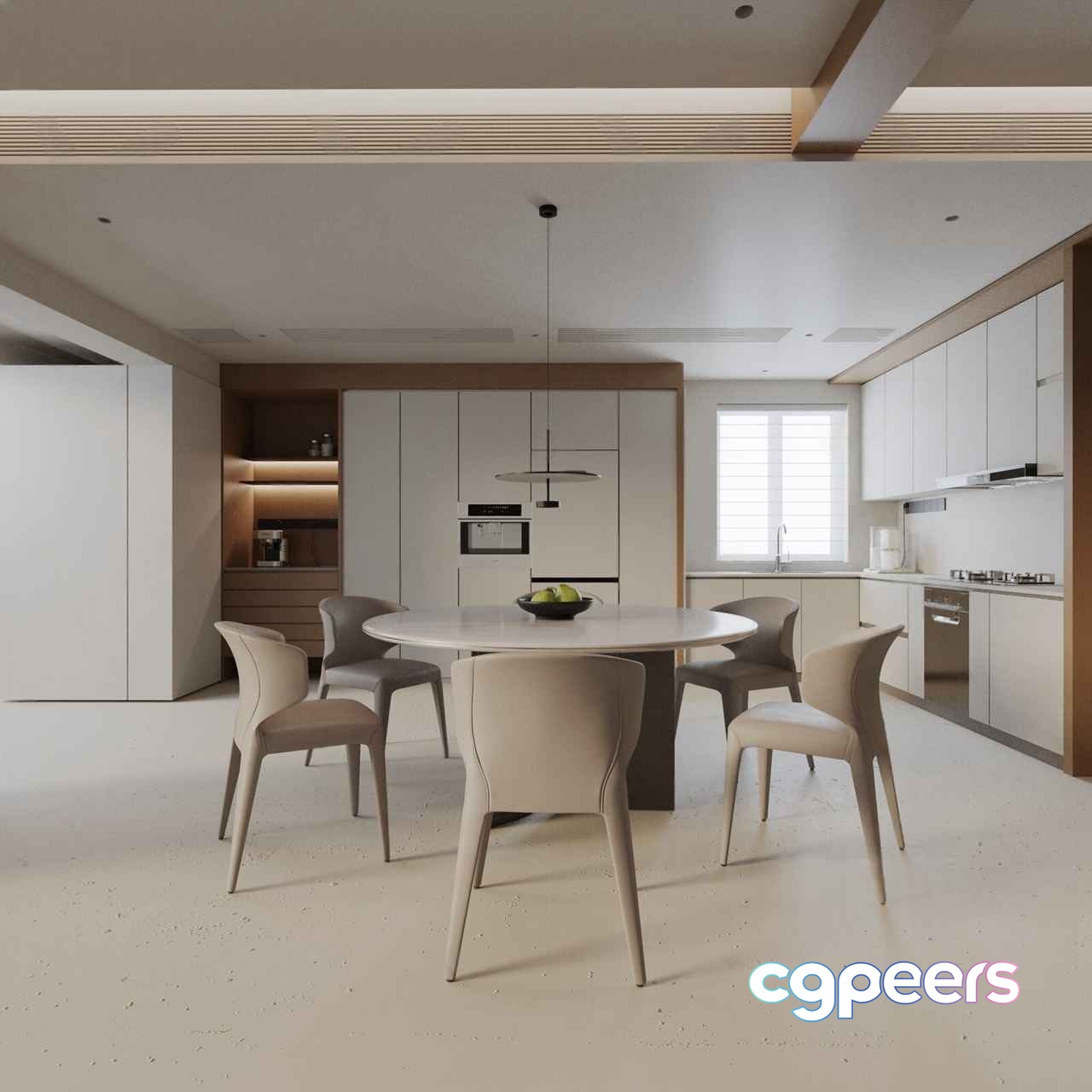 Modern Minimalist Dining Room 3D Model - 18388 - VRAY Render Modern Minimalist Dining Room 3D Model - 18388 - VRAY Render