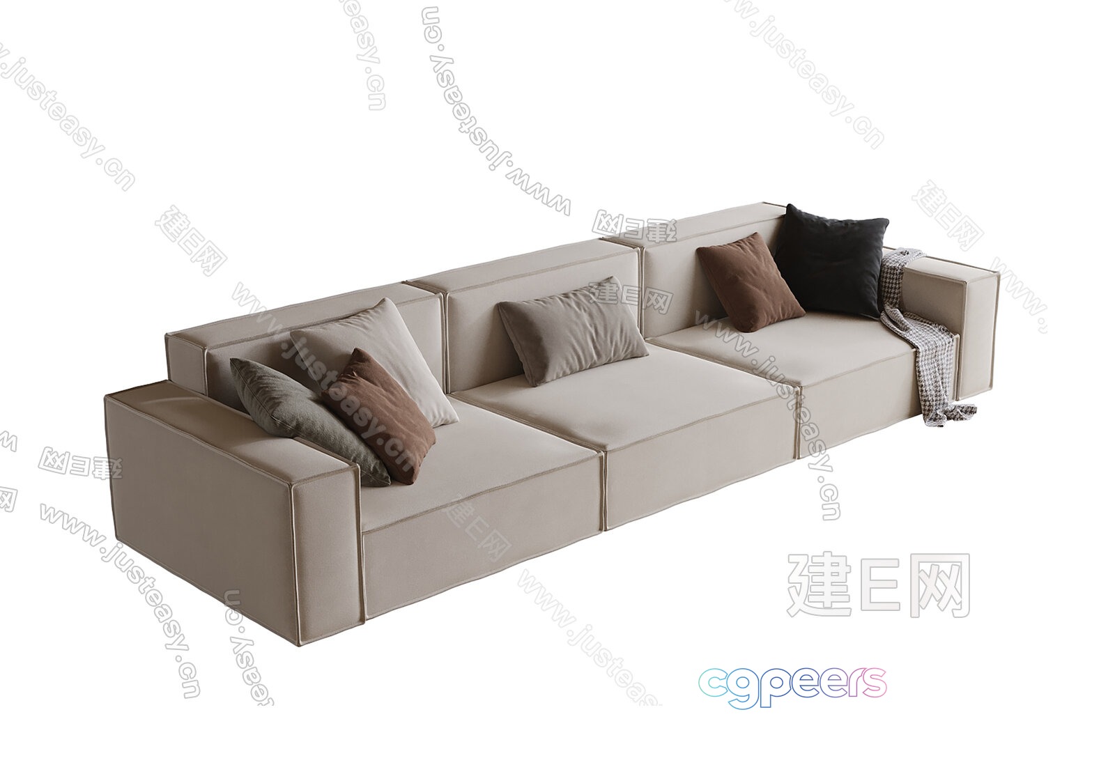 Modern L-Shaped Couch 3D Model - 12426 - VRAY Render Modern L-Shaped Couch 3D Model - 12426 - VRAY Render