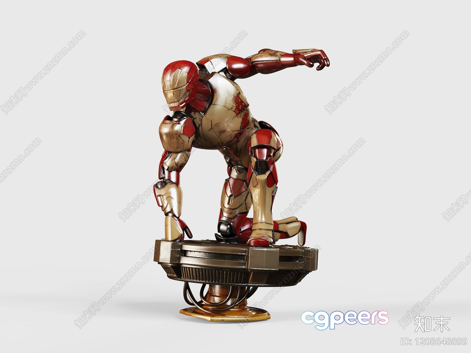 A Metallic Figure 3D Model - 9994 - VRAY Render