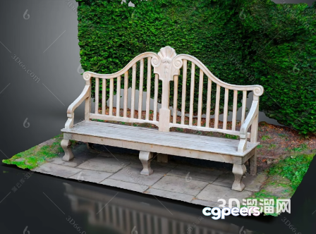 White Garden Bench 3D Model - 271 - VRAY Render White Garden Bench 3D Model - 271 - VRAY Render