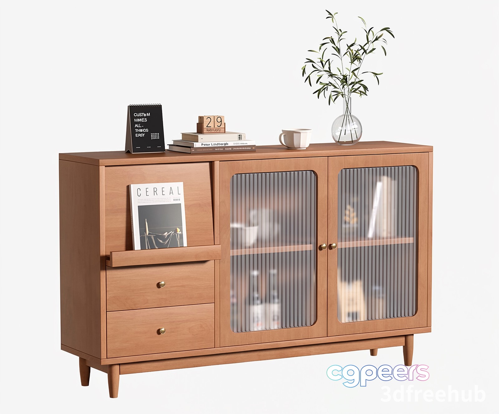 Mid-Century Modern Sideboard 3D Model - 23343 - VRAY Render Mid-Century Modern Sideboard 3D Model - 23343 - VRAY Render