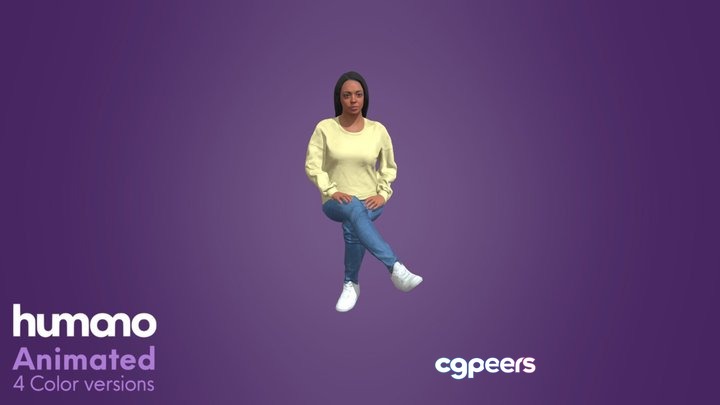 3D Game Assets - Animated Black Woman Sitting 8002-S3 3D Game Assets - Animated Black Woman Sitting 8002-S3