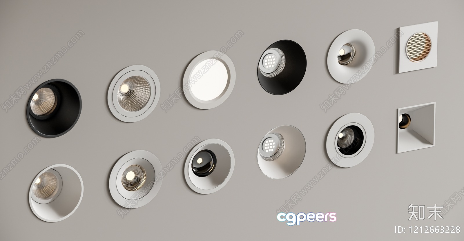 Gold Light Fixture 3D Model - 3283 - VRAY Render