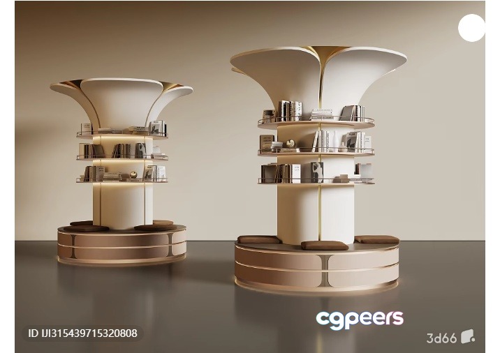 Gold And White Shelves 3D Model - 2251 - VRAY Render Gold And White Shelves 3D Model - 2251 - VRAY Render