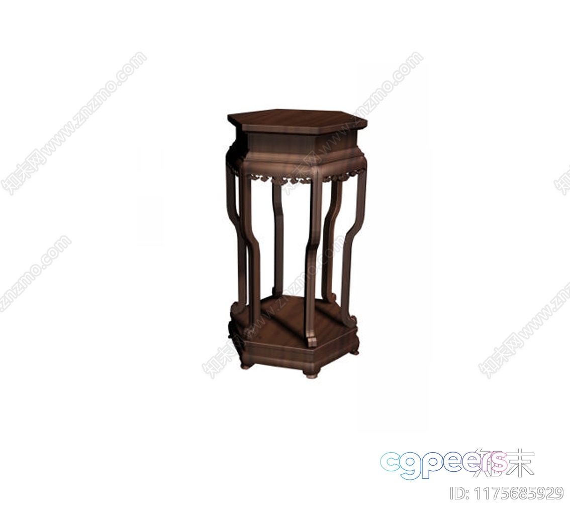 Wooden End Table 3D Model - 512 - VRAY Render