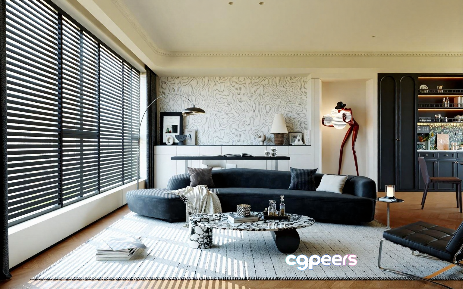 Modern Living Room 3D Model - 5059 - VRAY Render