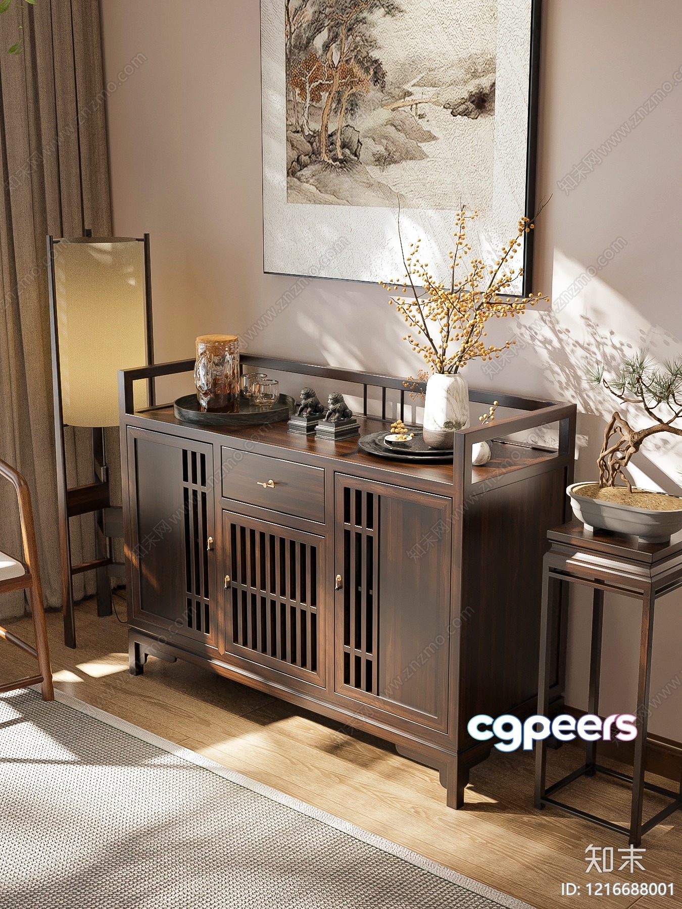 Wooden Cabinet 3D Model - 15629 - VRAY Render Wooden Cabinet 3D Model - 15629 - VRAY Render