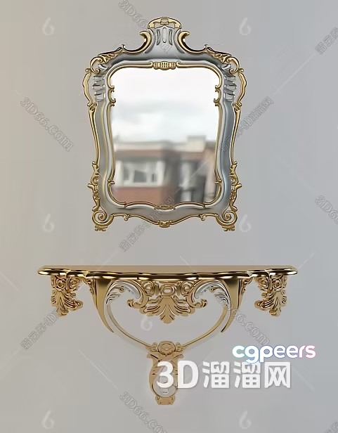 A Mirror And Shelf 3D Model - 23376 - VRAY Render A Mirror And Shelf 3D Model - 23376 - VRAY Render