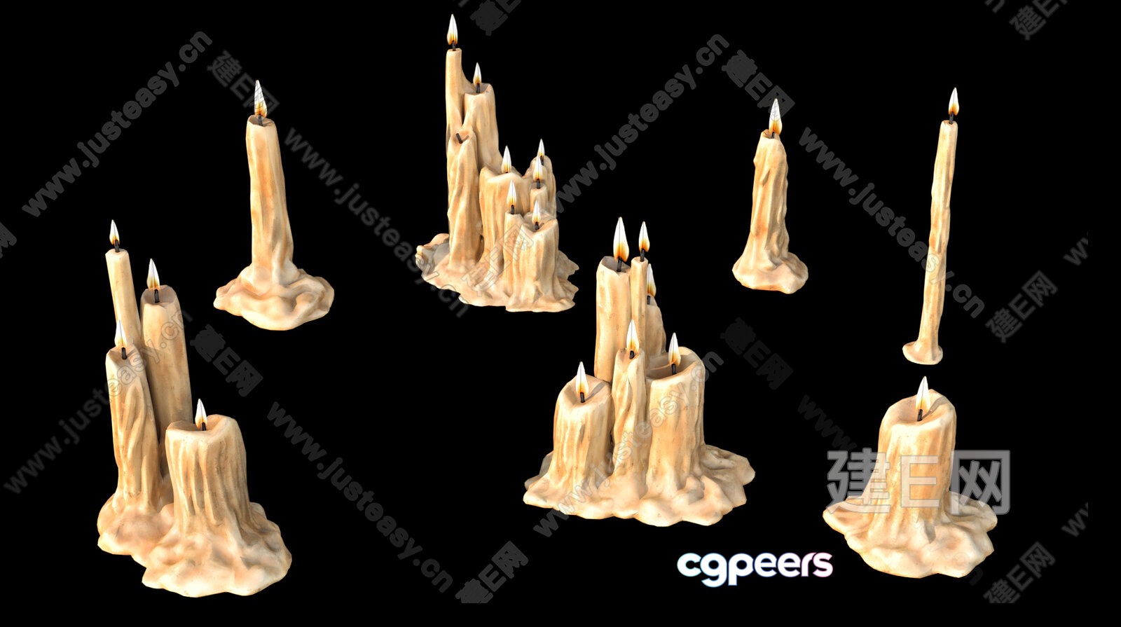 A Collection Of Candles 3D Model - 20060 - VRAY Render
